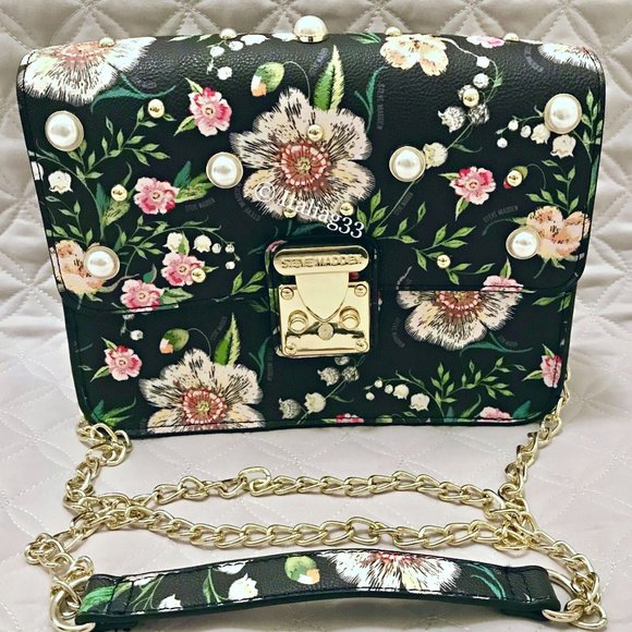 STEVE MADDEN Purse BSOPHIA $78 Flowers Pearl Beaded Handbag Multicolor NWOT - Picture 14 of 16